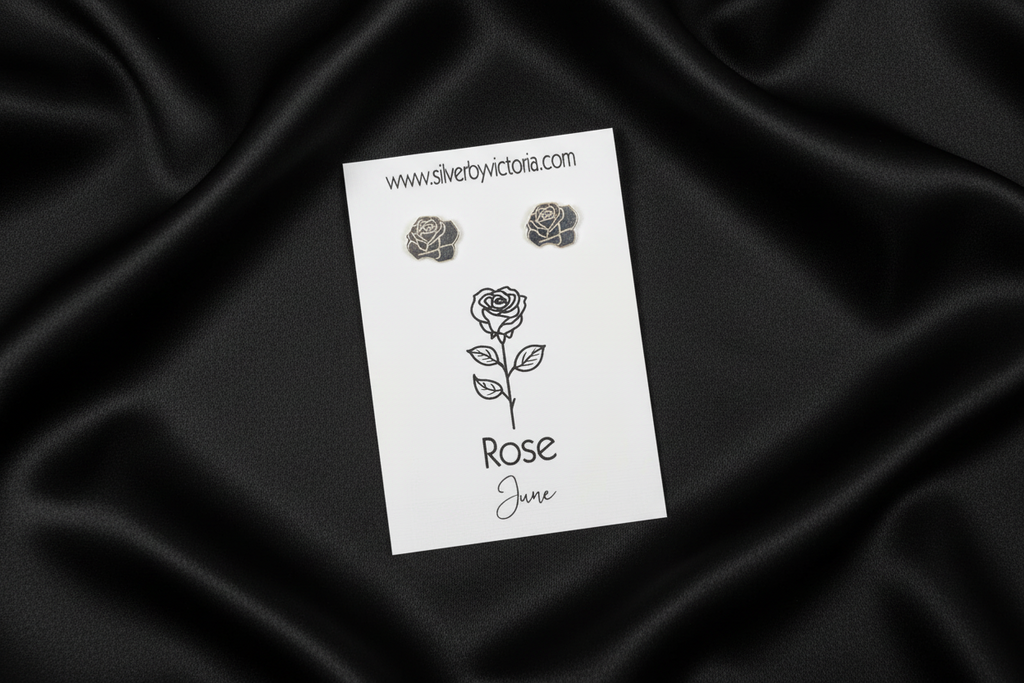 June Birth Flower Stud Earrings - Rose Stud Earrings