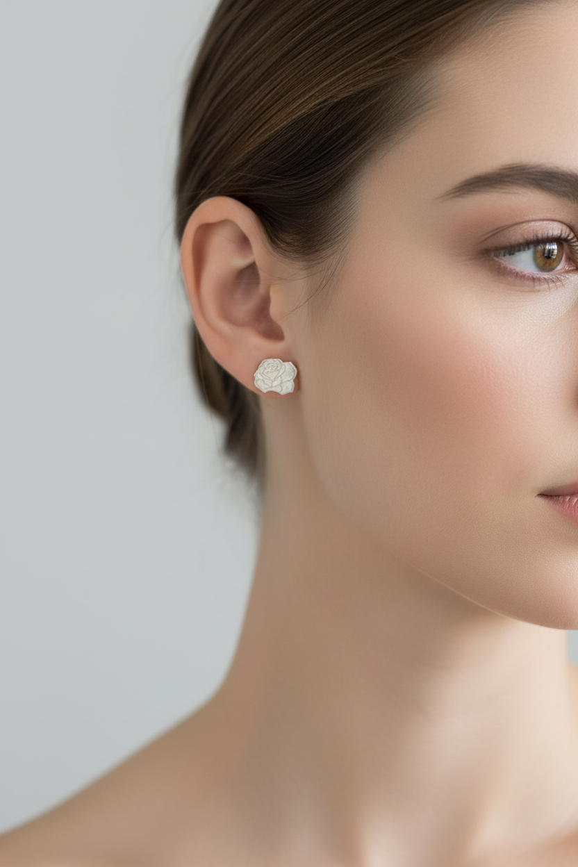 June Birth Flower Stud Earrings - Rose Stud Earrings