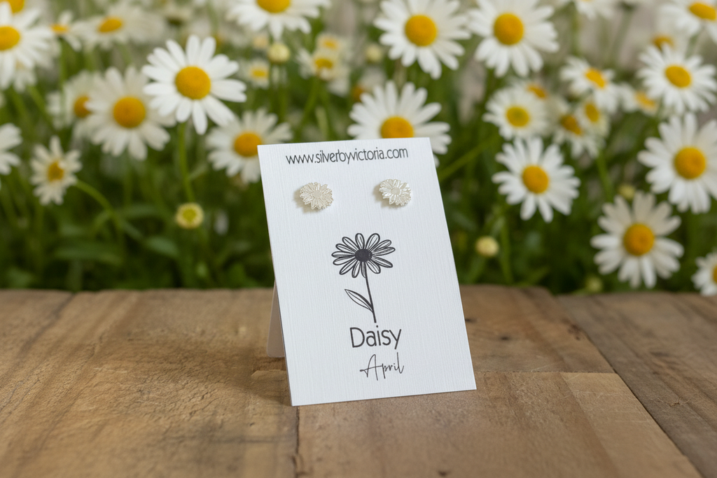 April Birth Flower Stud Earrings - Daisy Stud Earrings