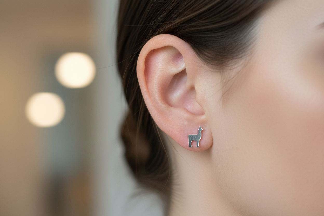 Llama Stud Earrings