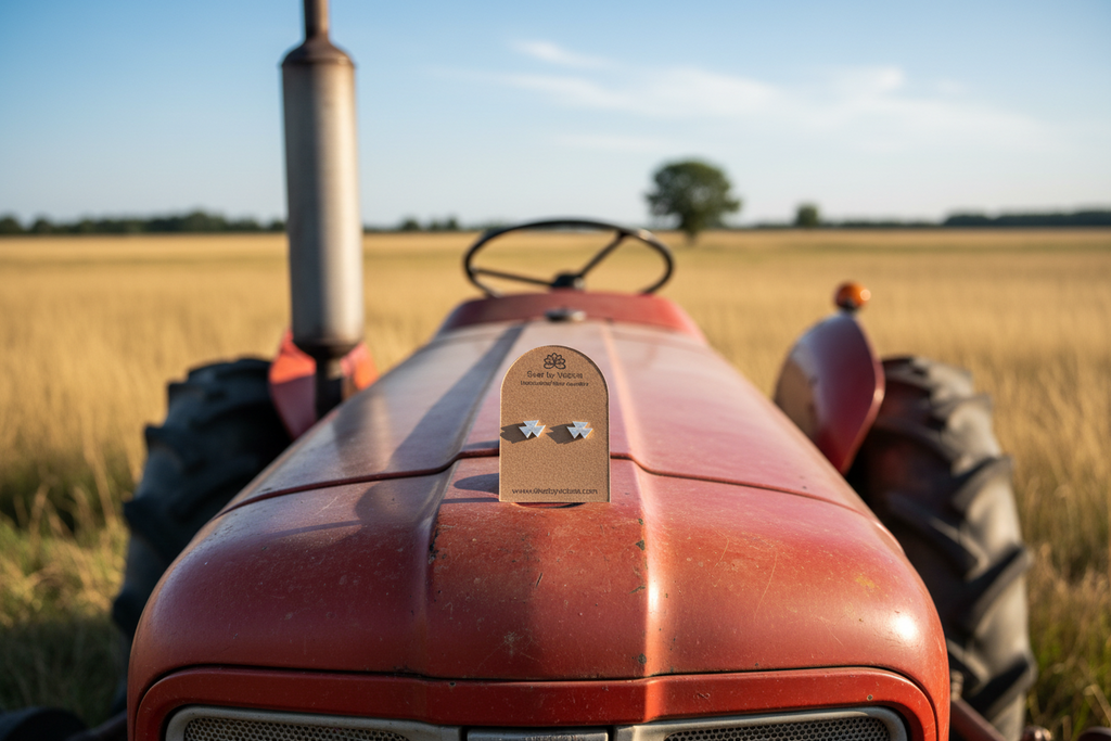 Massey Ferguson Tractor Inspired Stud Earrings