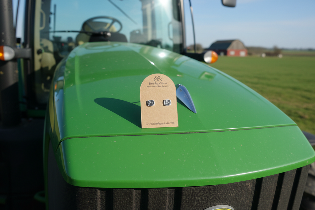 John Deere Tractor Inspired Stud Earrings