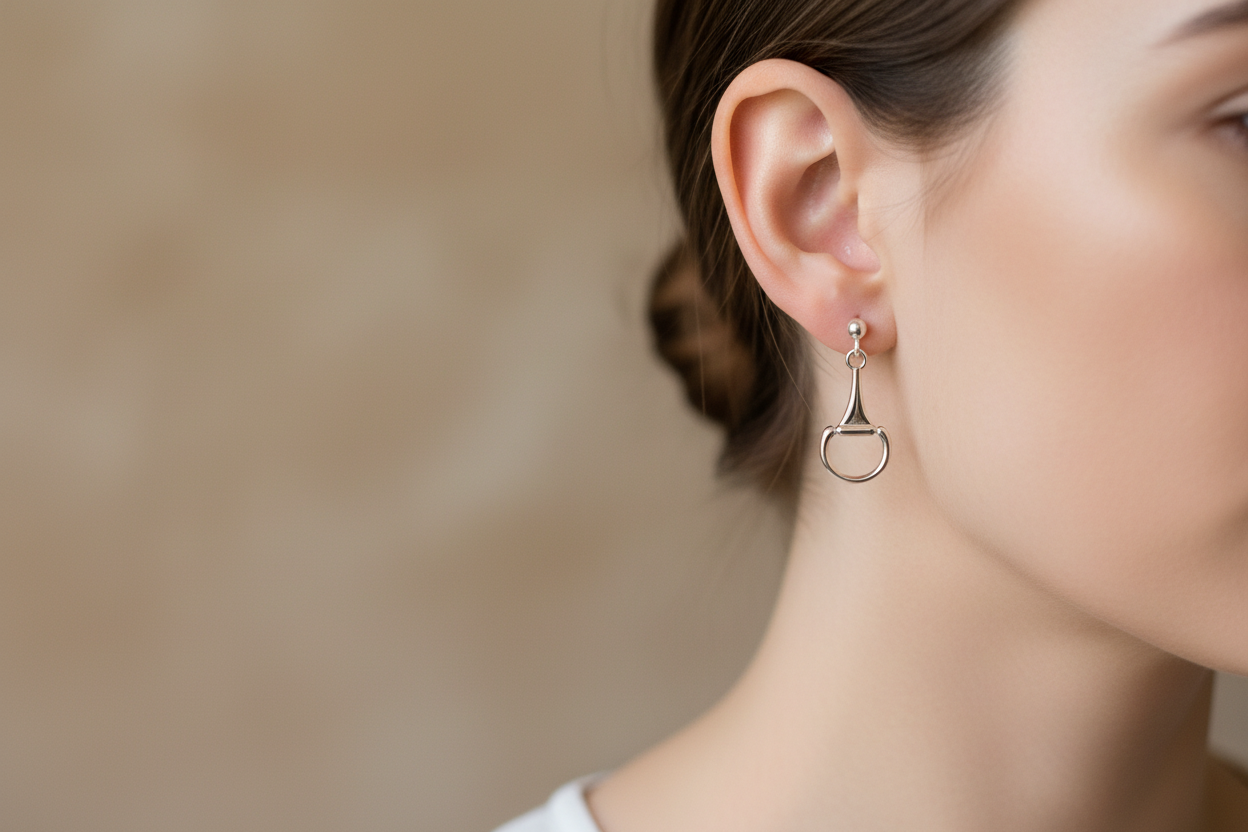 Snaffle Bit Half Stud Earrings