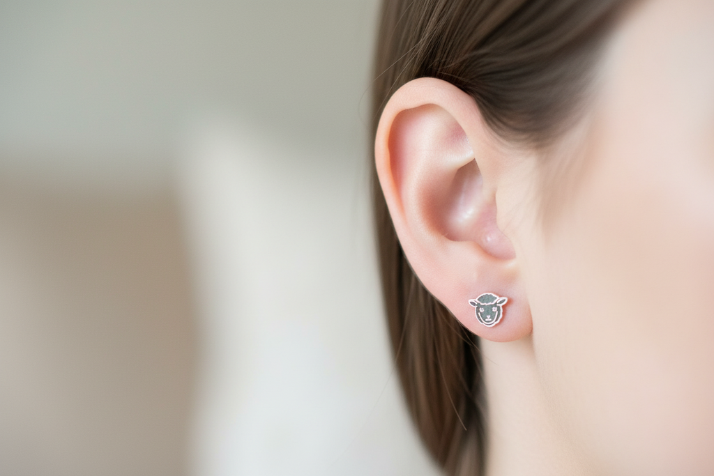 Sheep Head Stud Earrings