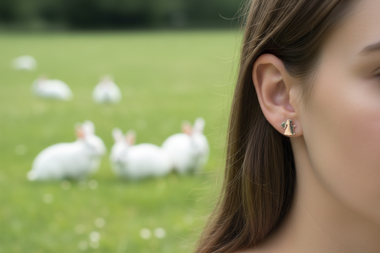 Rabbit Sitting Stud Earrings