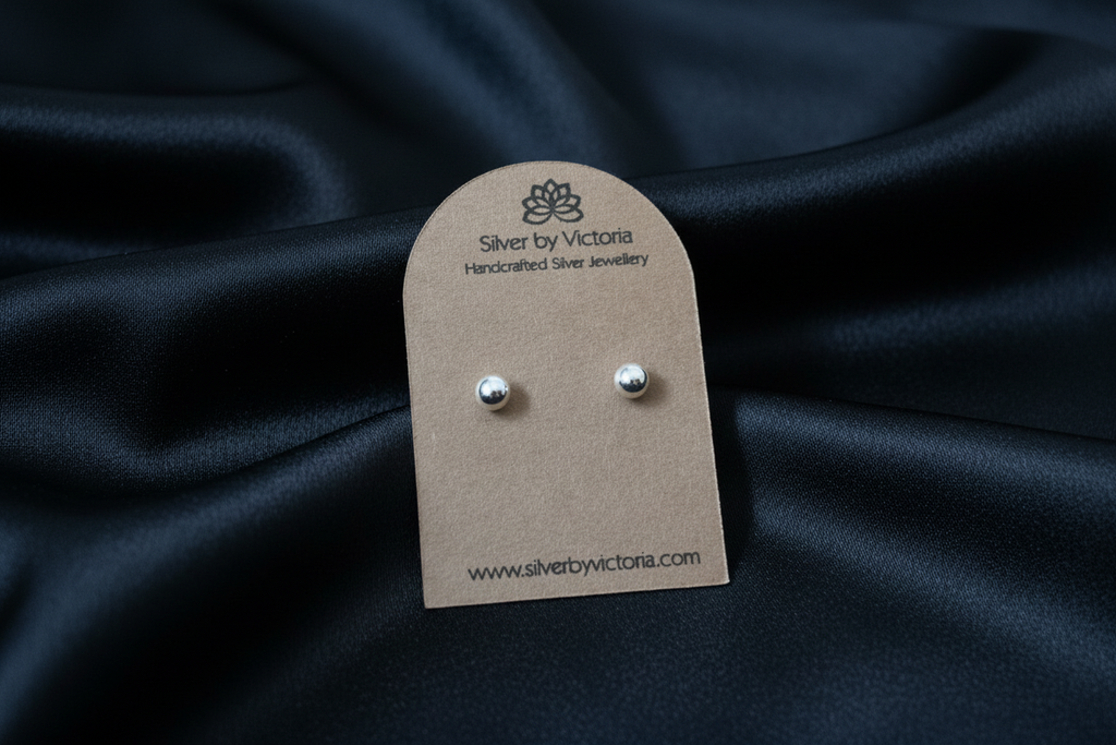 Silver Ball Stud Earrings