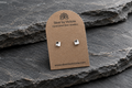 Domed Tiny Square Stud Earrings