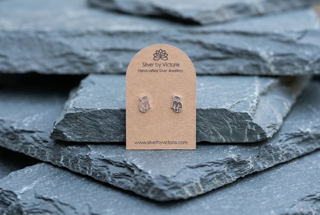 Red Panda Stud Earrings