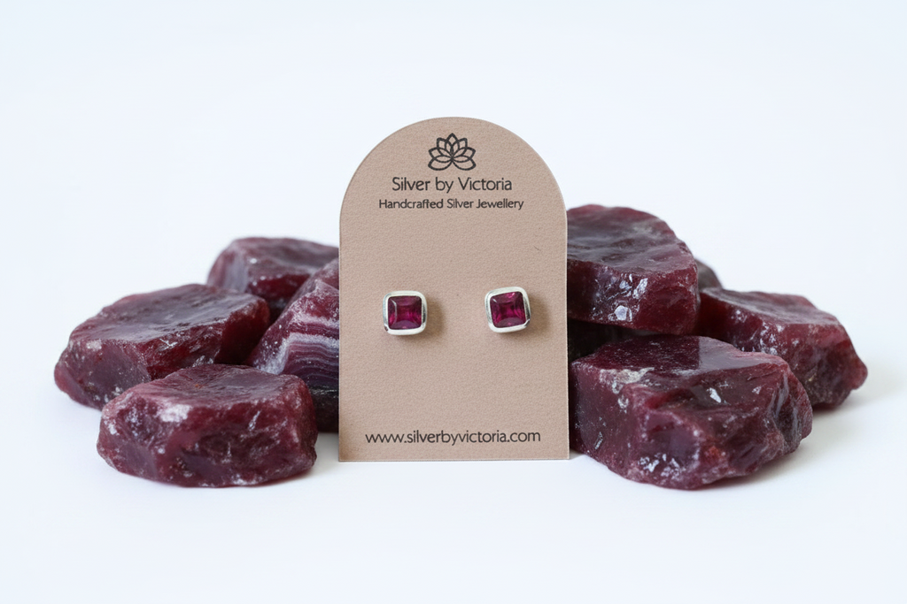 Clustdlysau Stydiau Carnelian Gemstone