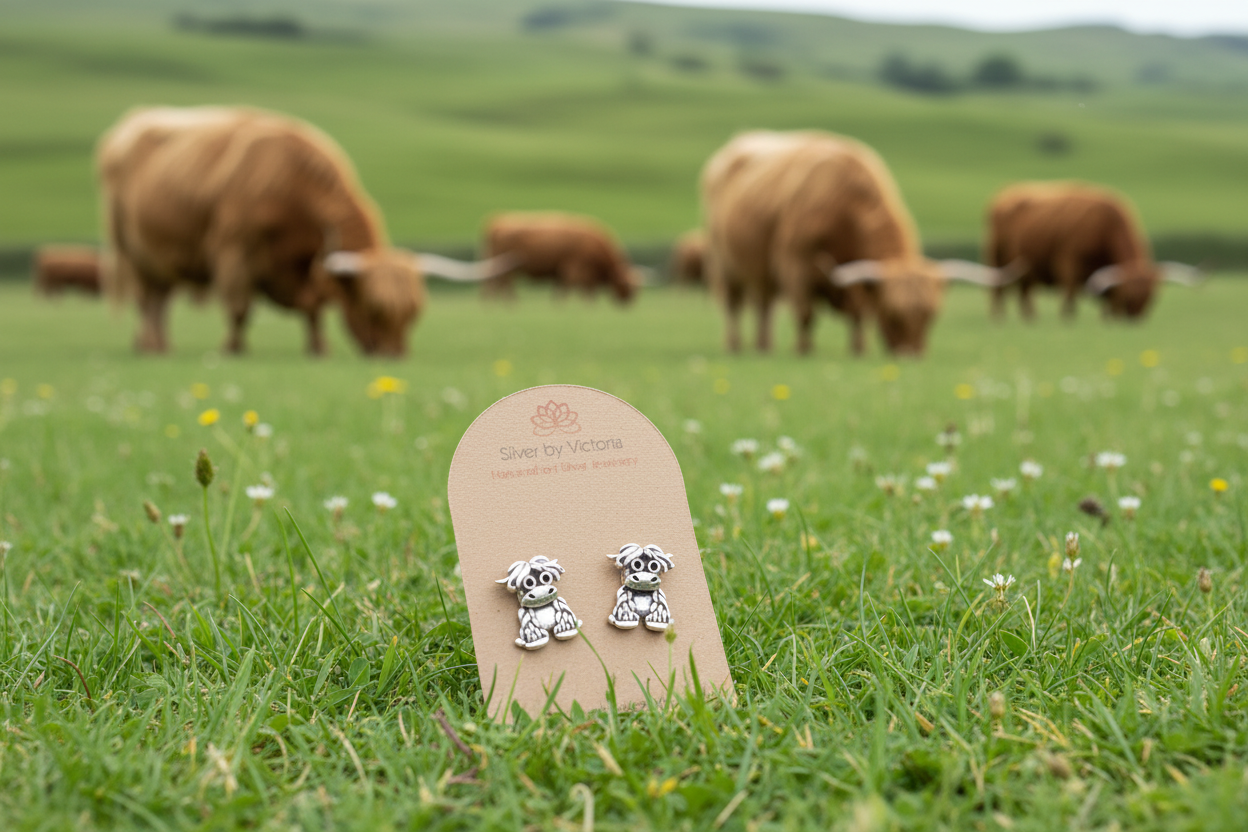Highland Cow Stud Earrings