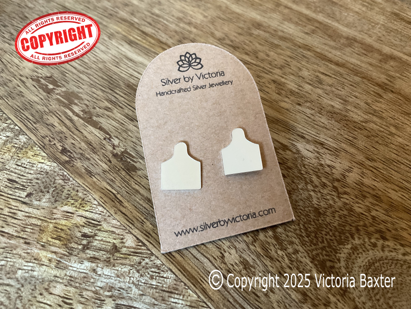 Cow Tag Stud Earrings - Personalised