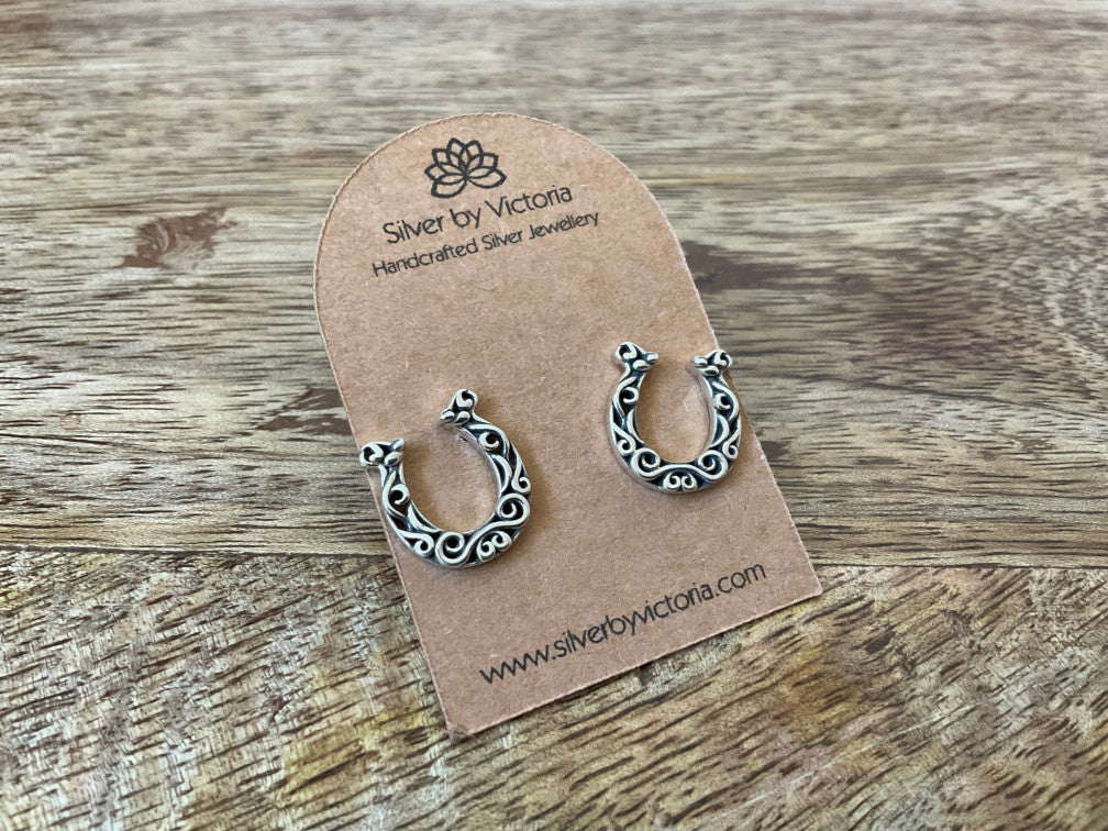Filigree Horseshoe Stud Earrings