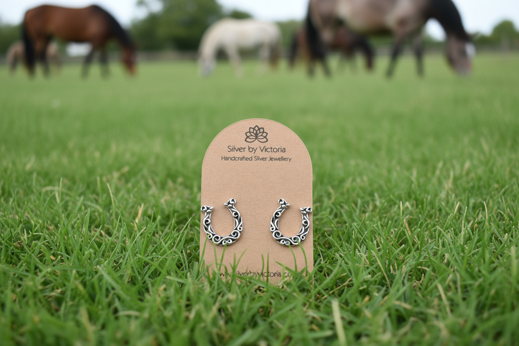 Filigree Horseshoe Stud Earrings