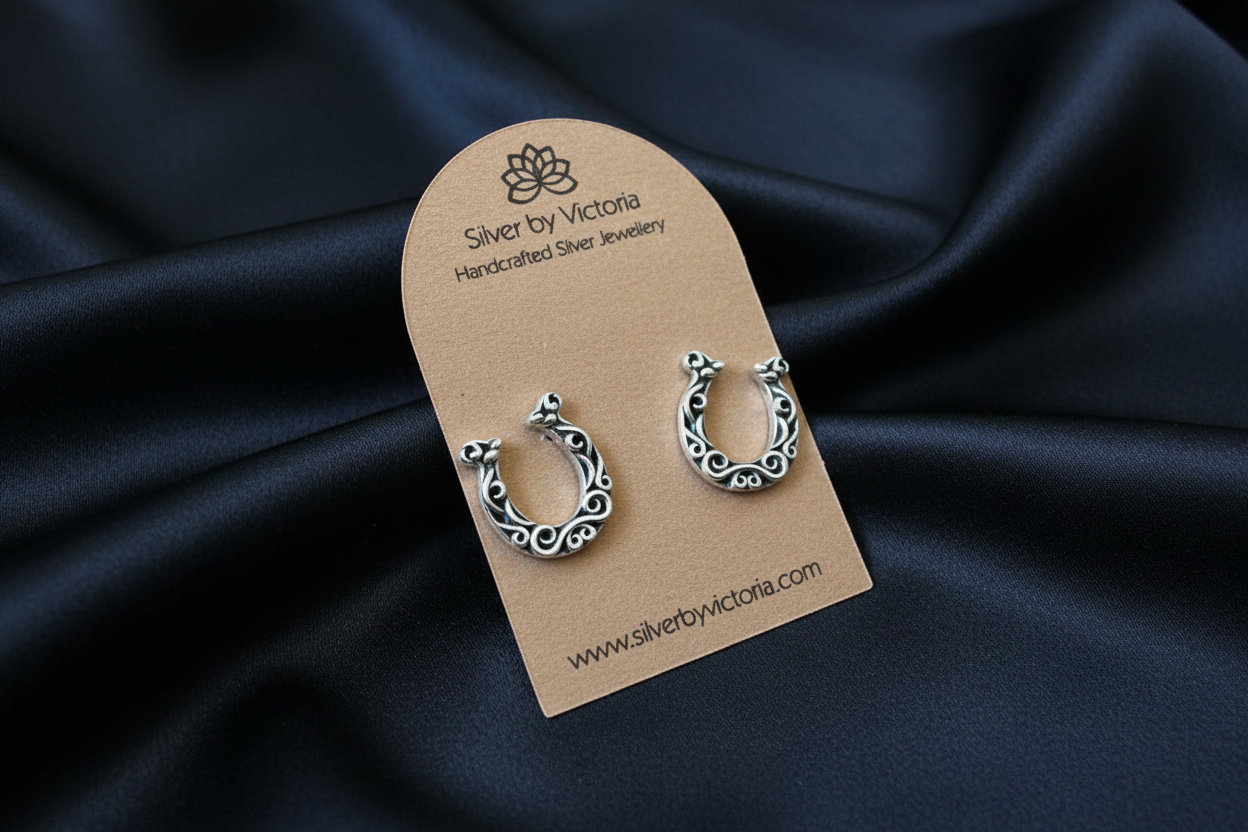 Filigree Horseshoe Stud Earrings