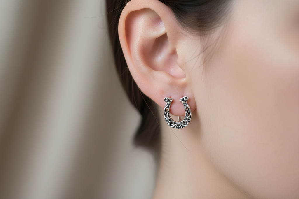 Filigree Horseshoe Stud Earrings