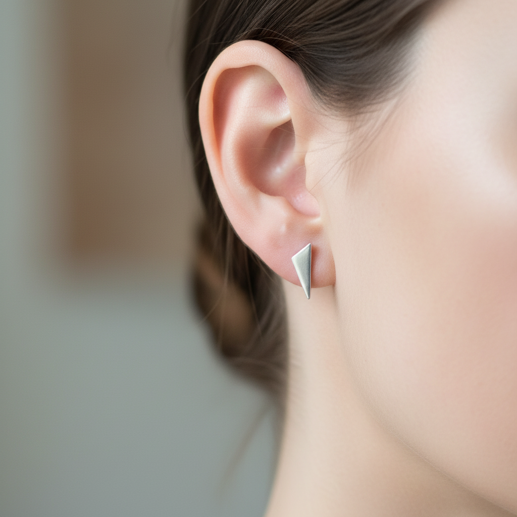 Mismatched Triangle Stud Earrings