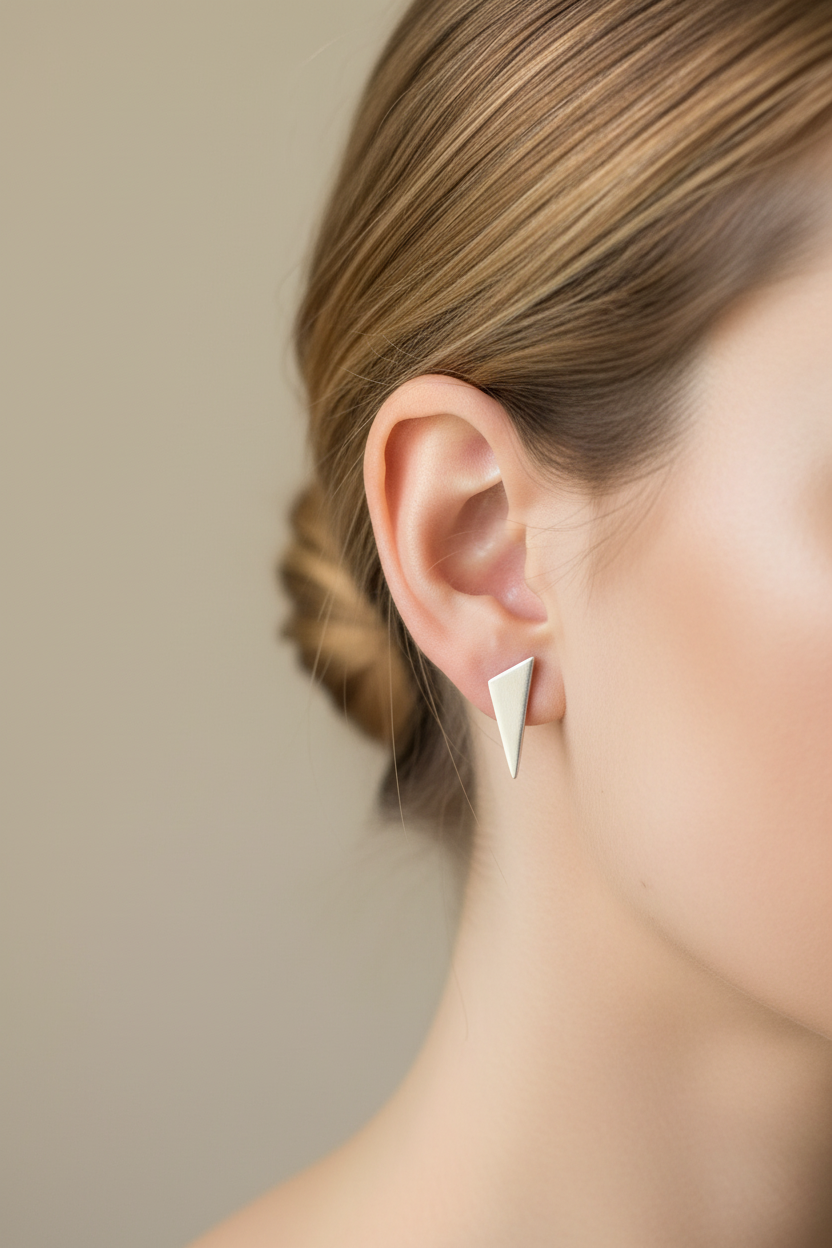 Mismatched Triangle Stud Earrings