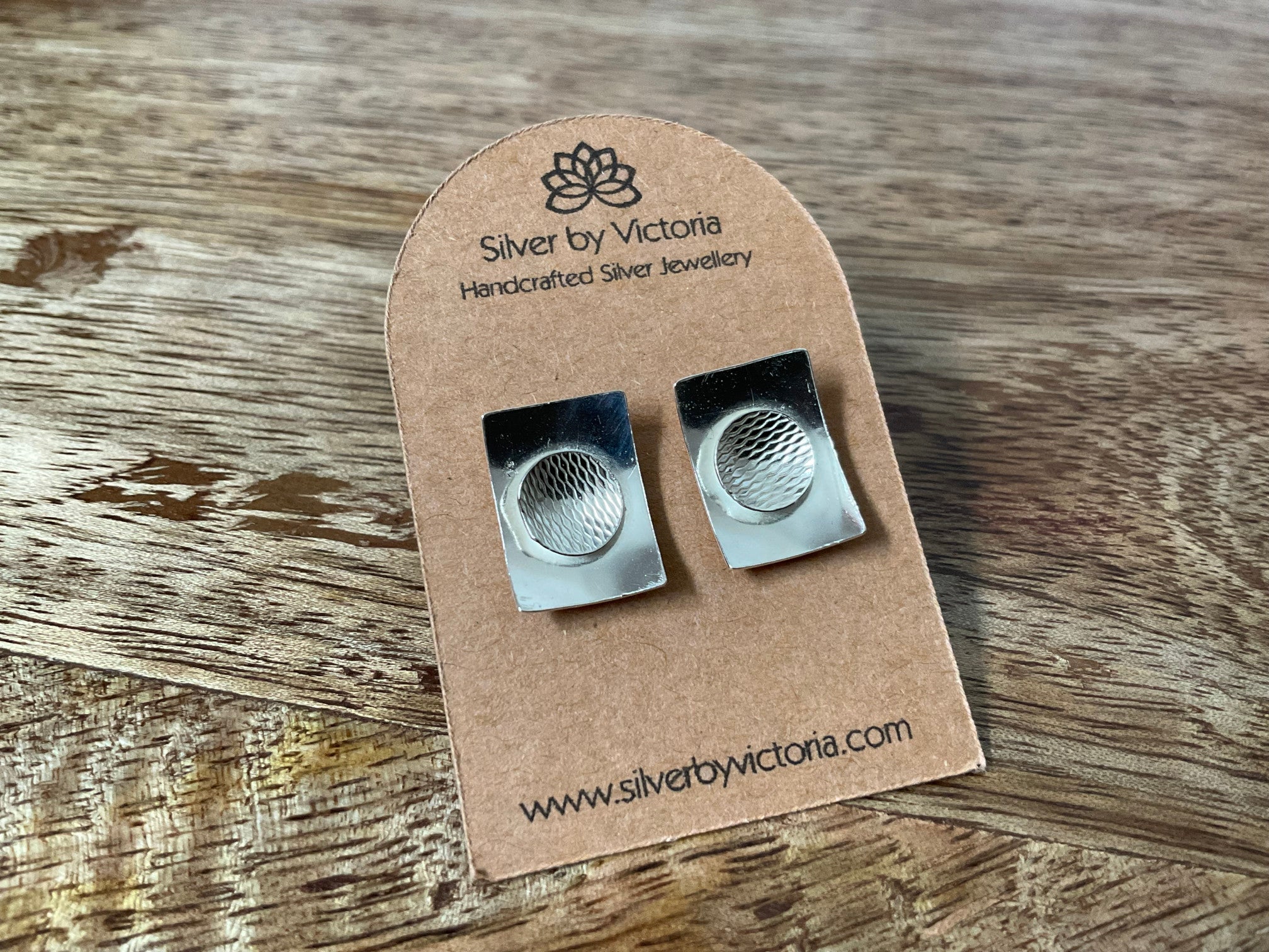 Vintage Rectangle Upcycled Stud Earrings