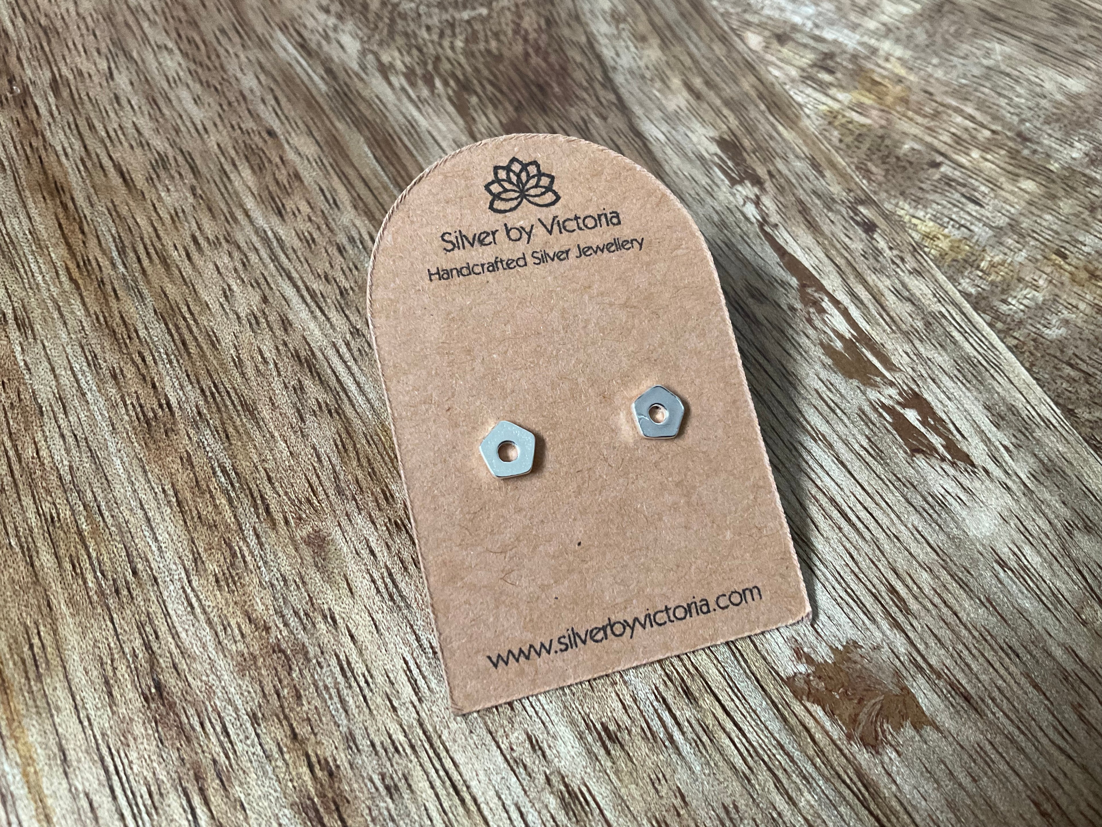 Mismatched Shapes Hexagon Stud Earrings