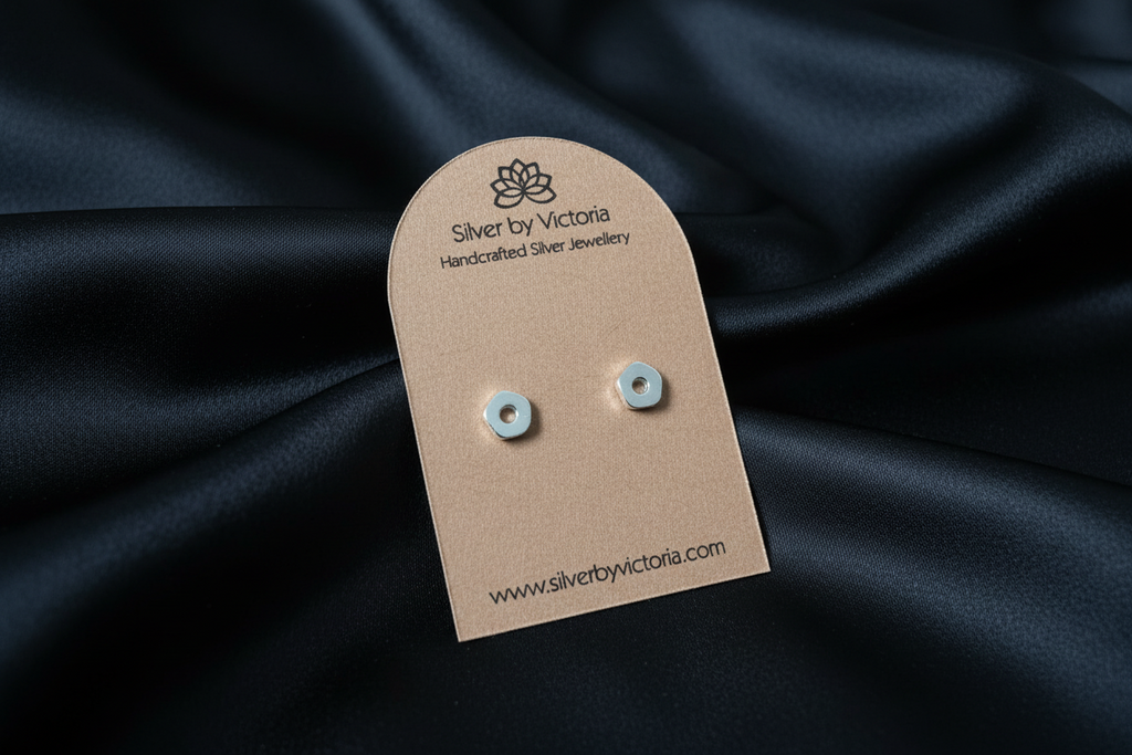 Mismatched Shapes Hexagon Stud Earrings
