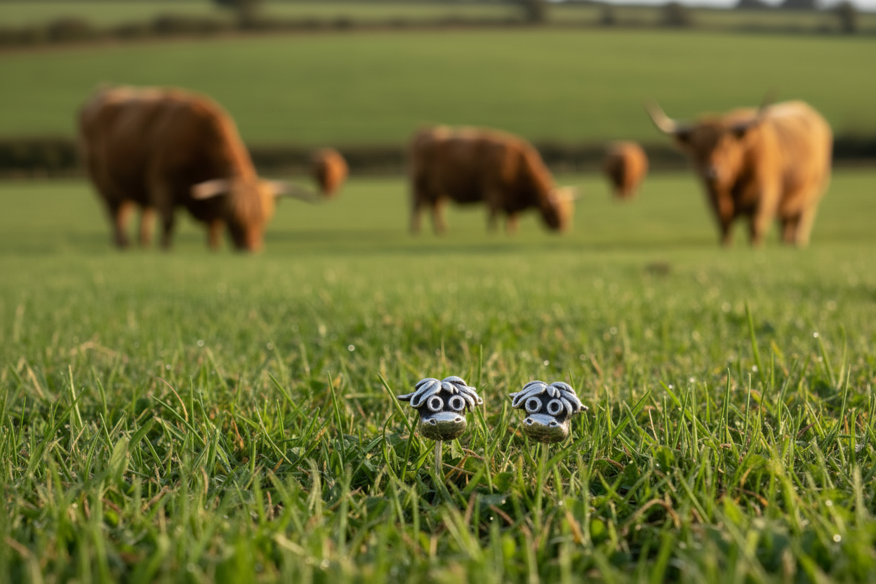 Highland Cow Head Stud Earrings