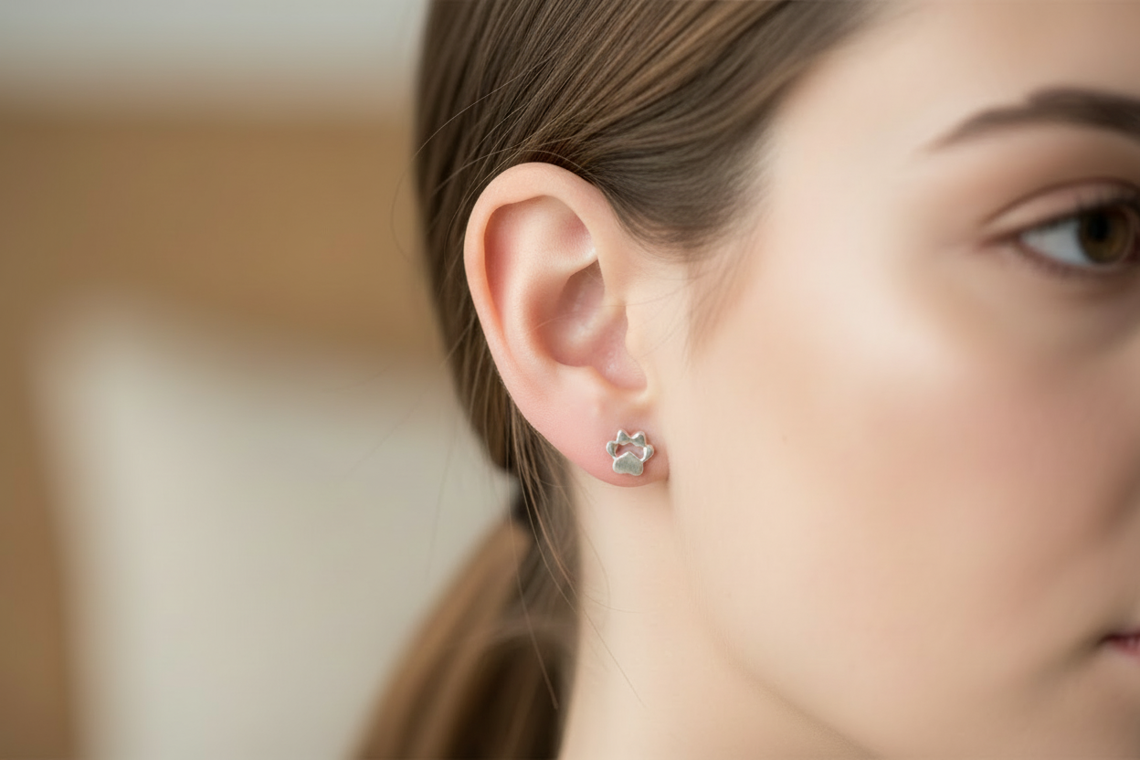 Paw Print Stud Earrings