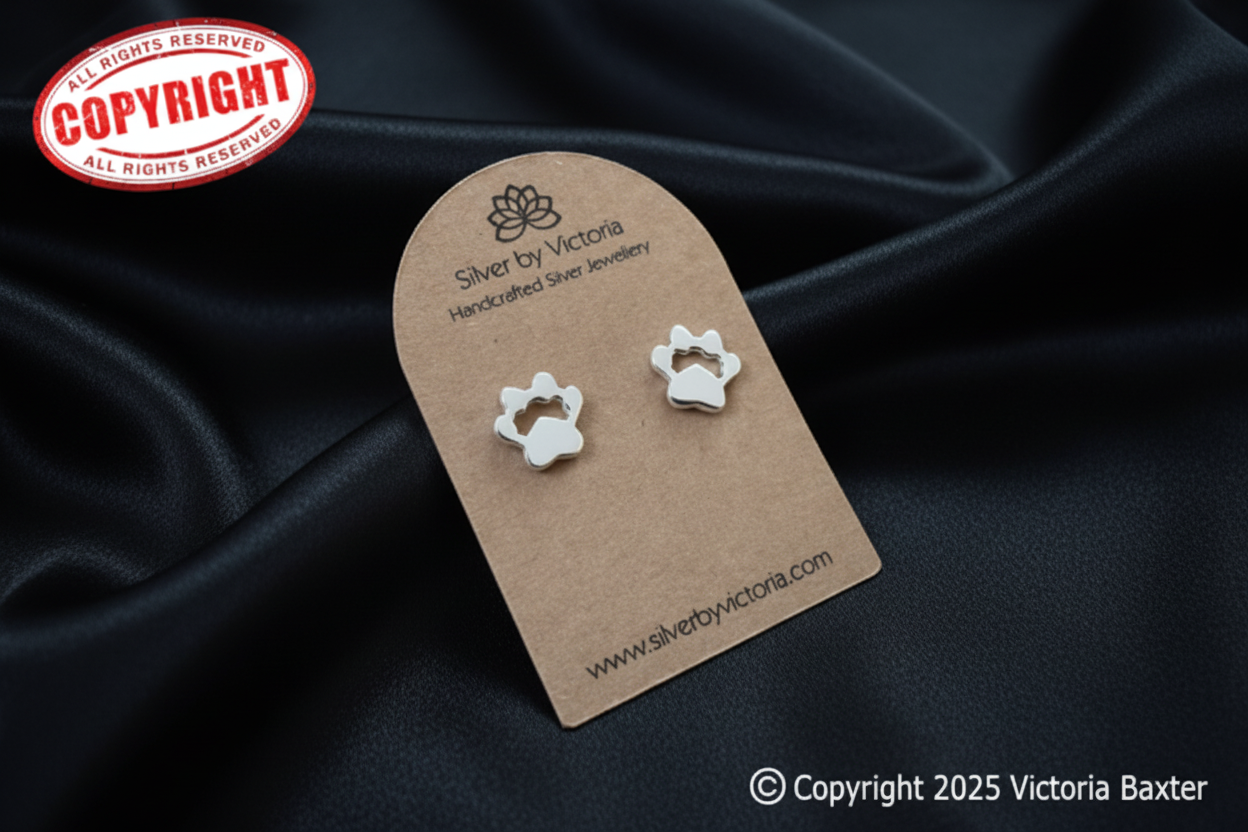 Paw Print Stud Earrings