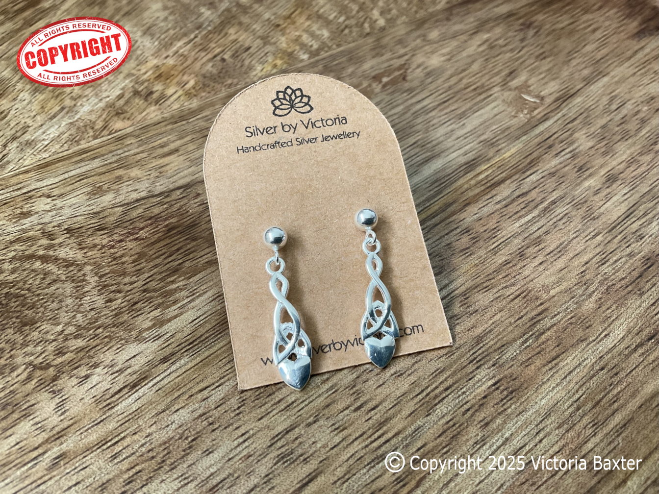 Welsh Love Spoon Stud Dangle Earrings