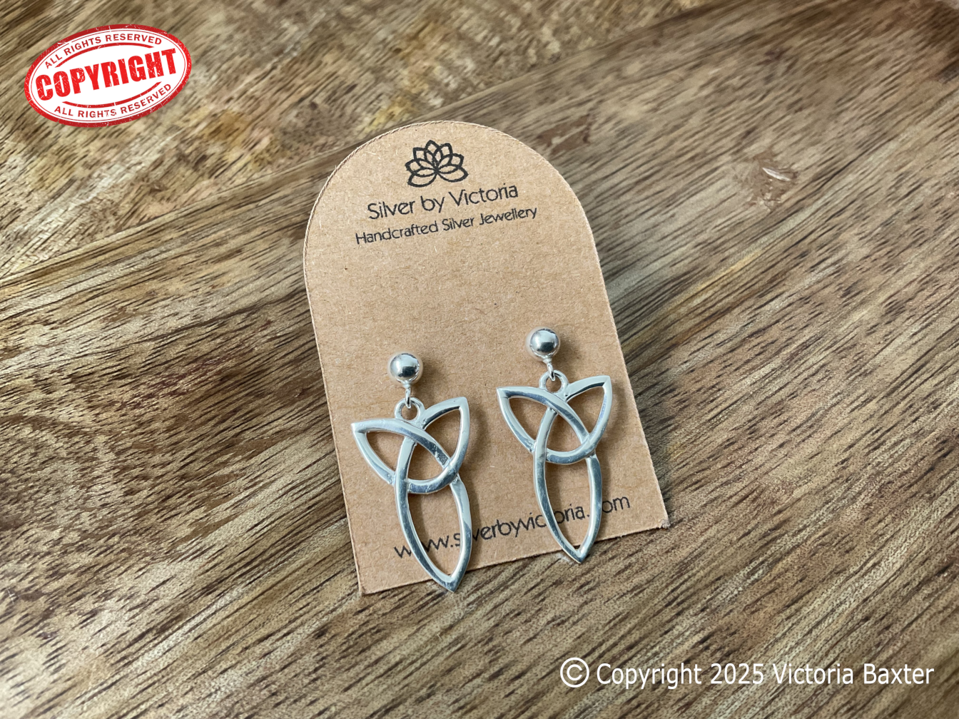 Celtic Triquetra Stud Dangle Earrings