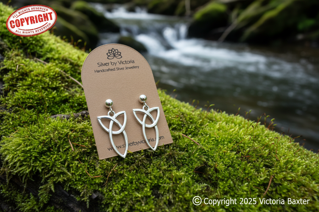 Celtic Triquetra Stud Dangle Earrings