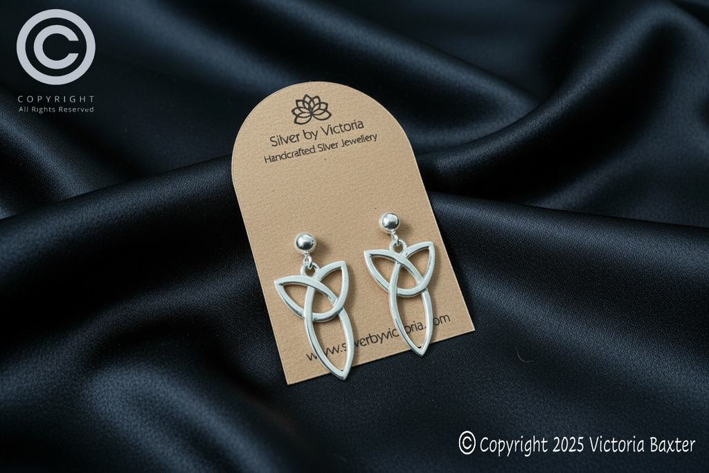 Celtic Triquetra Stud Dangle Earrings