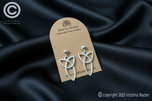 Celtic Triquetra Stud Dangle Earrings
