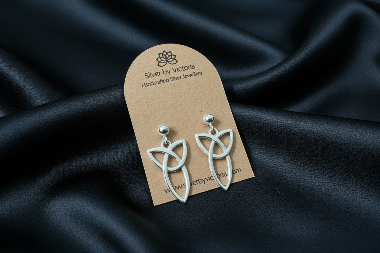 Celtic Triquetra Stud Dangle Earrings