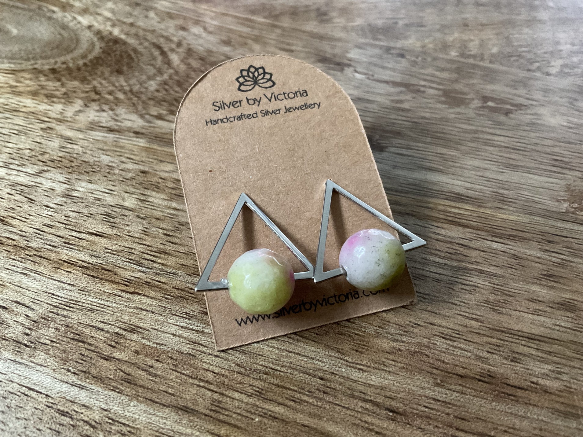 Triangle Stoneset Stud Earrings