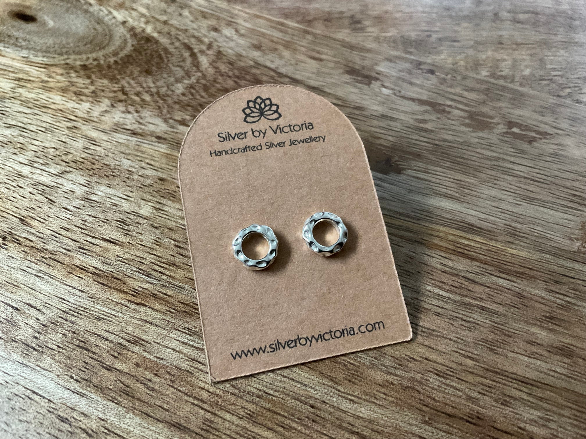Hammered Circle Stud Earrings