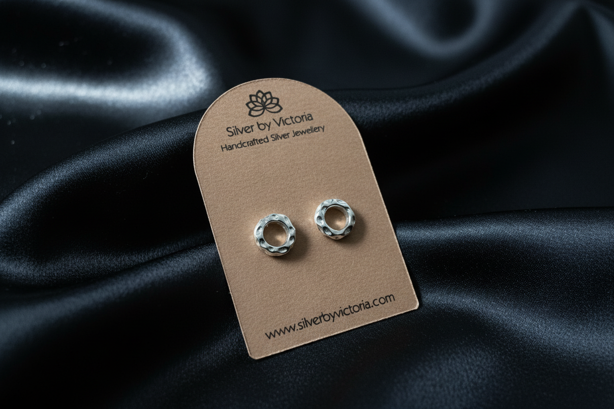 Hammered Circle Stud Earrings