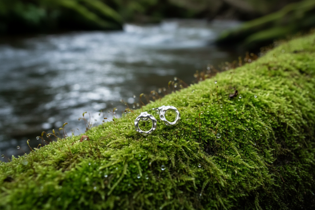 Hammered Circle Stud Earrings