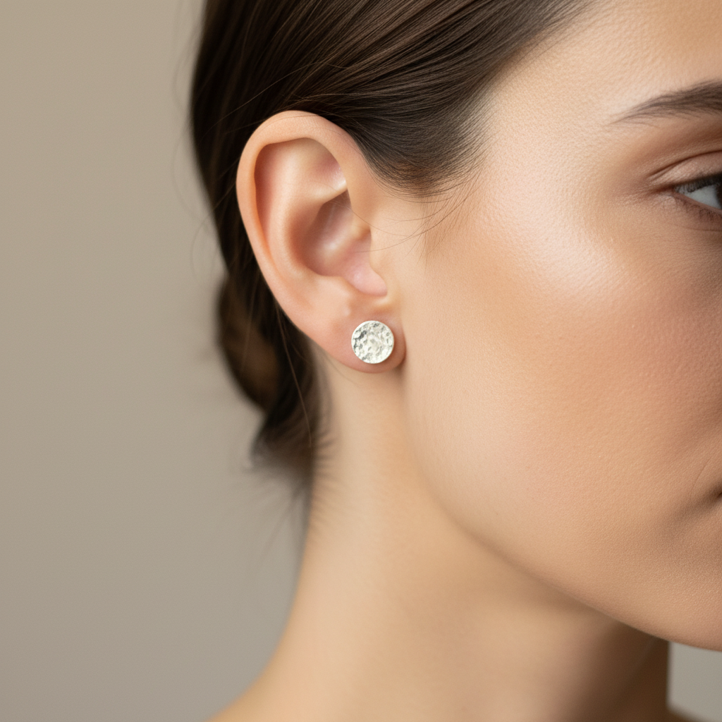 Mismatch Circle Stud Earrings