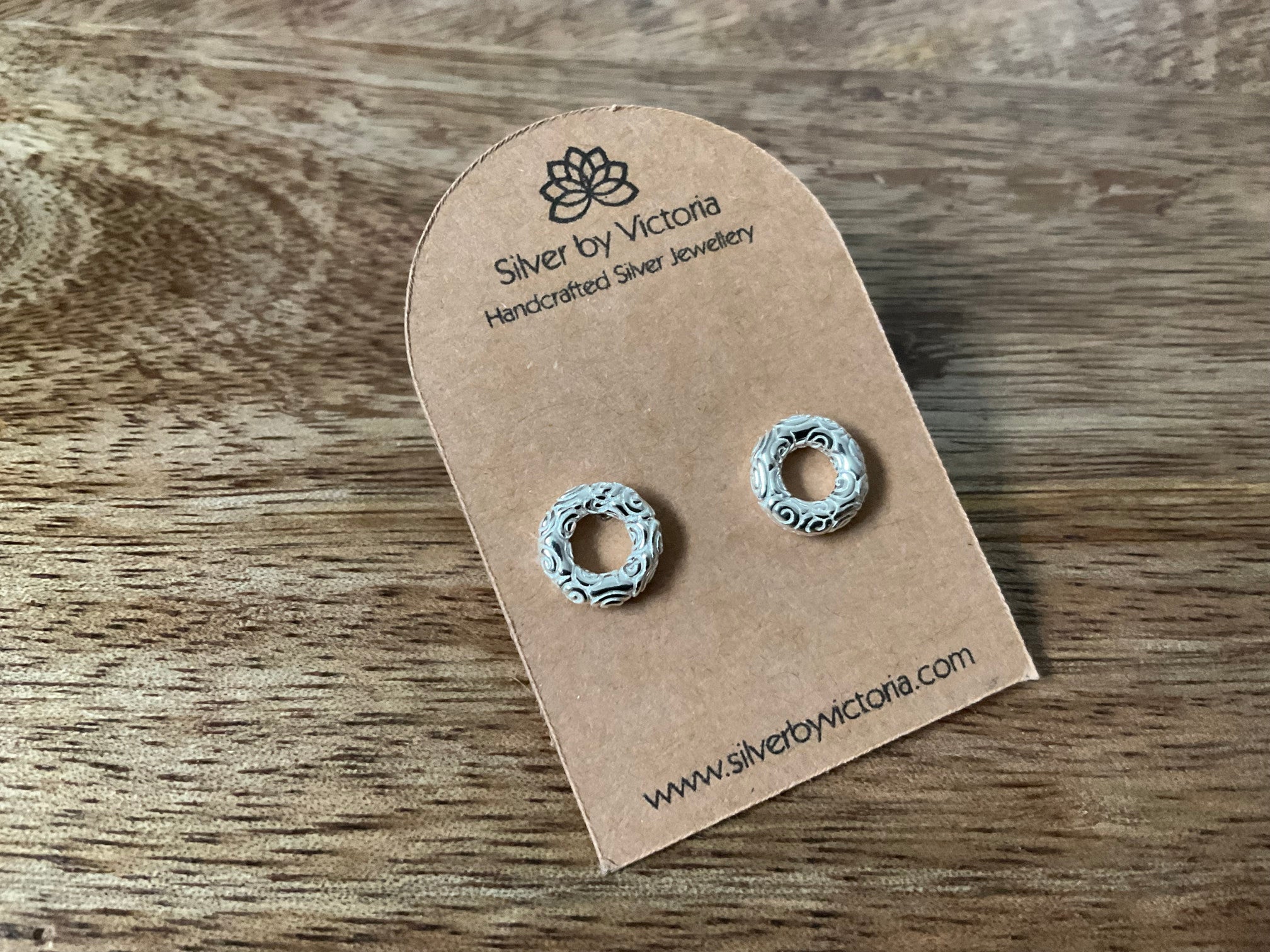 Donut Etched Stud Earrings