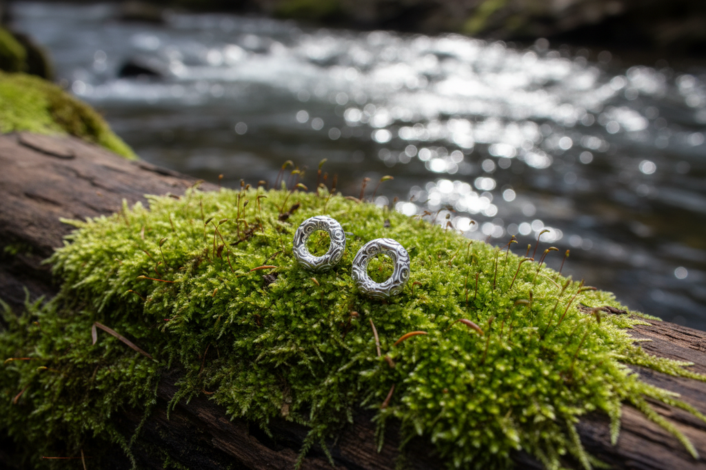 Donut Etched Stud Earrings