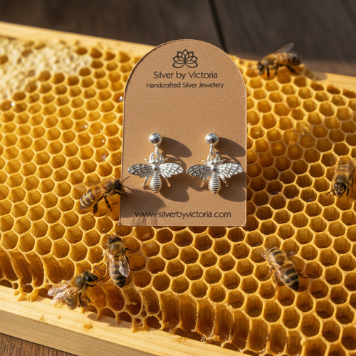 Bee Stud Dangle Earrings