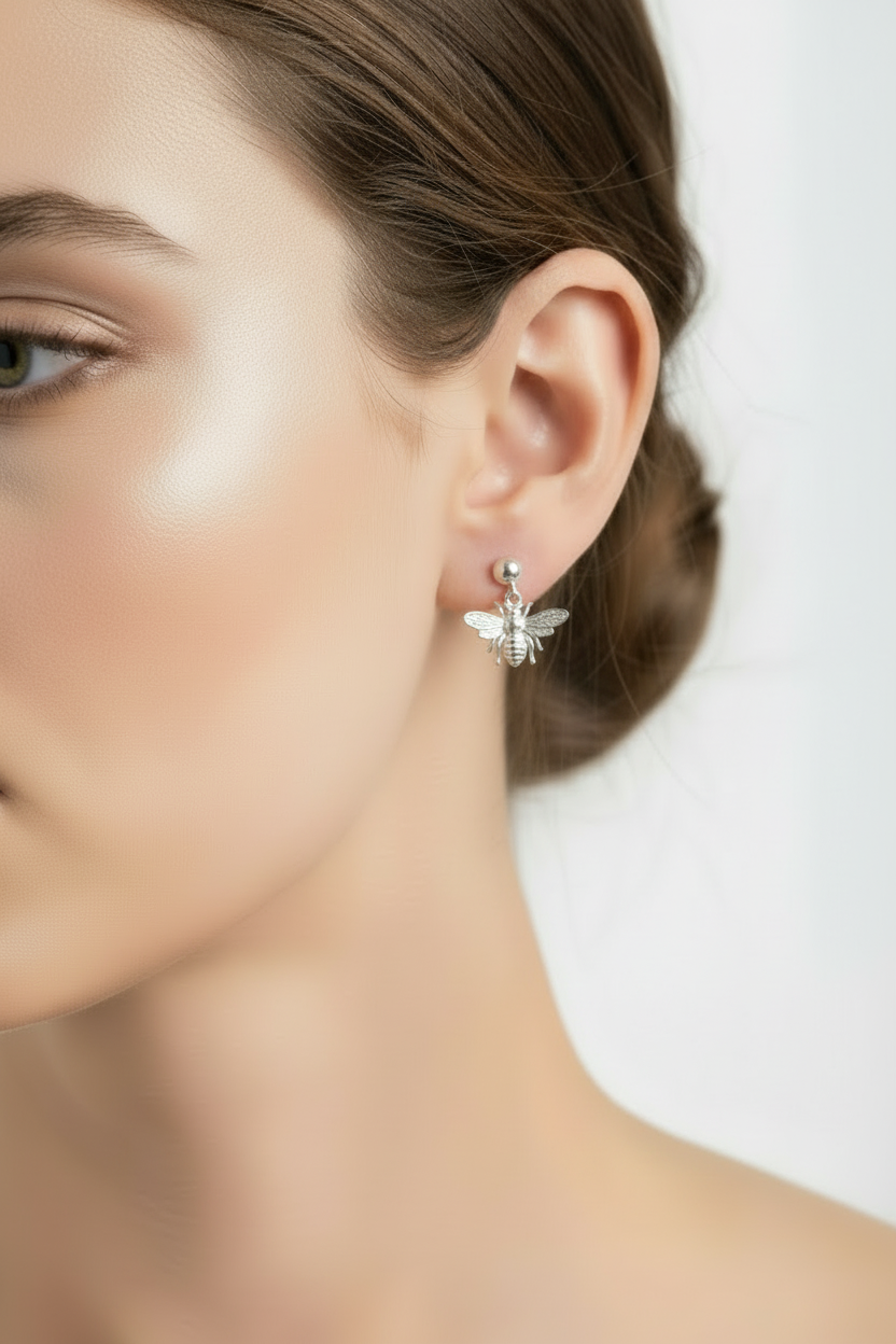 Bee Stud Dangle Earrings