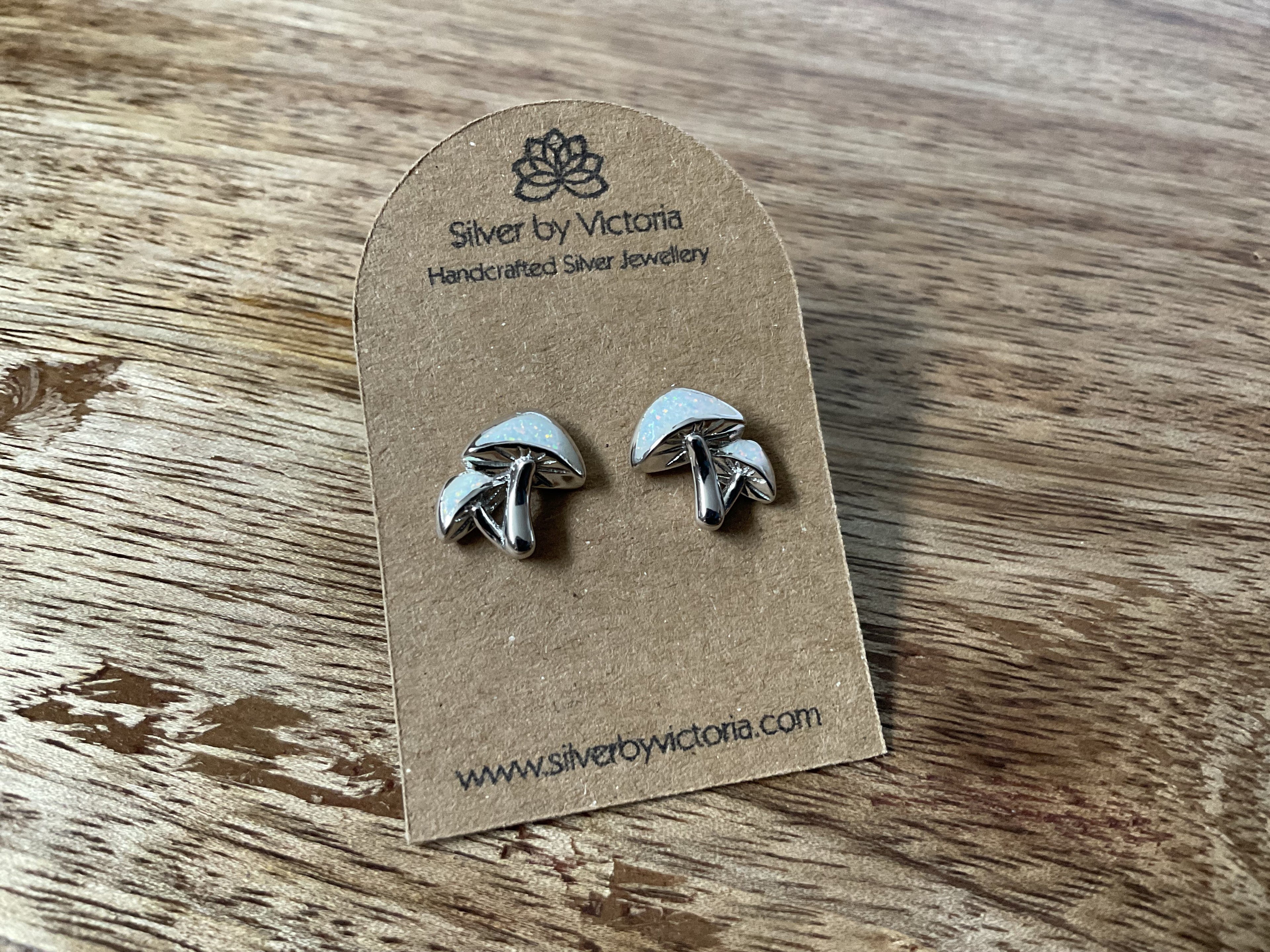 Opal Mushroom Gemstone Stud Earrings