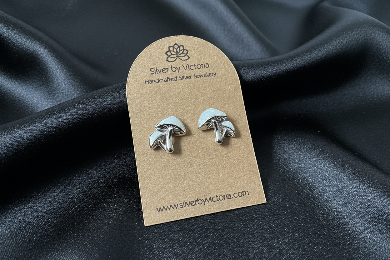 Opal Mushroom Gemstone Stud Earrings