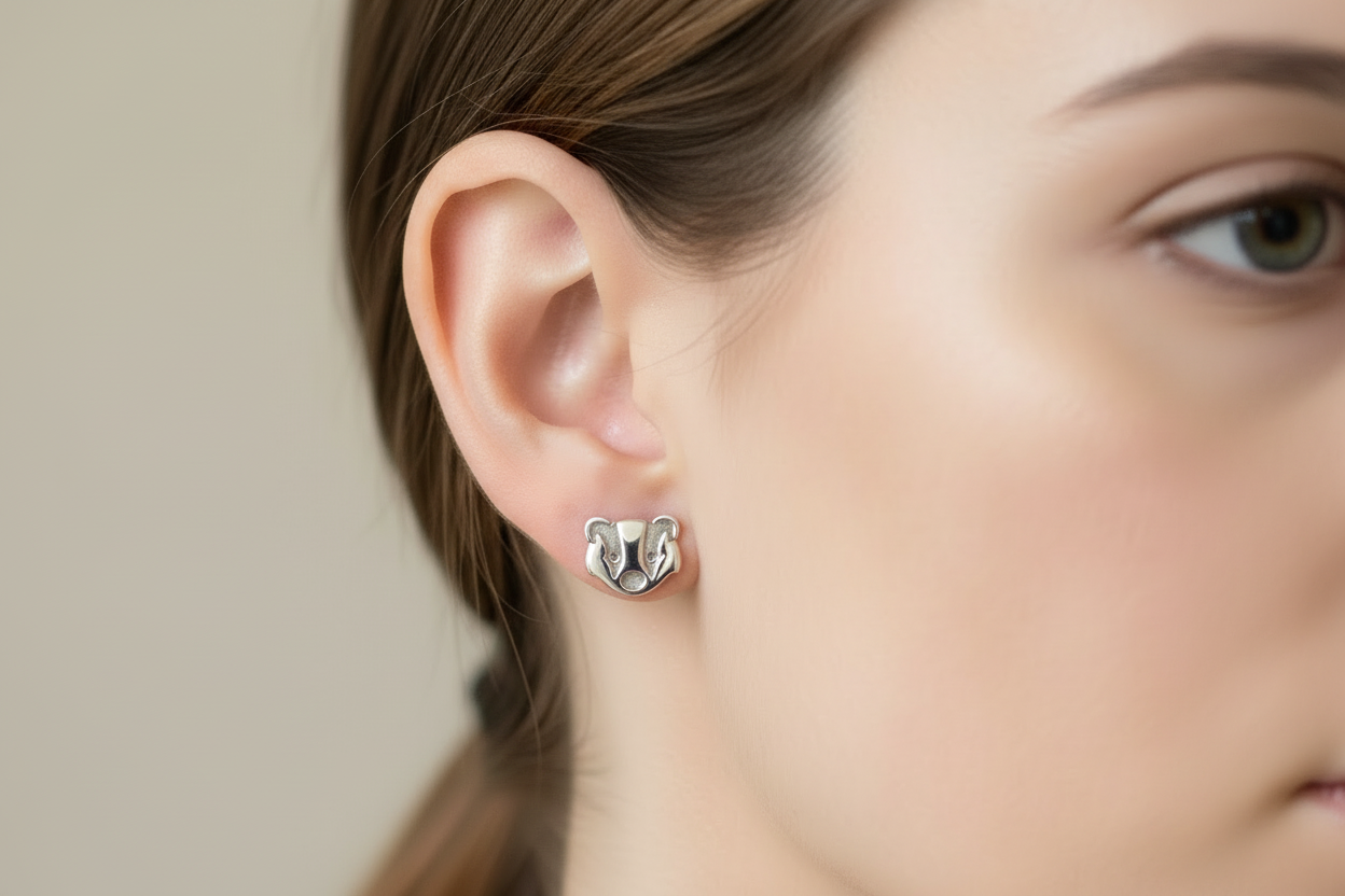 Badger Stud Earrings