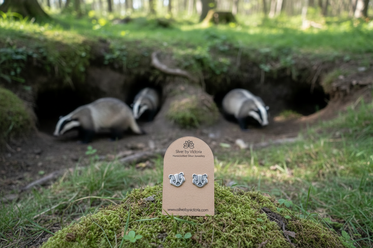 Badger Stud Earrings