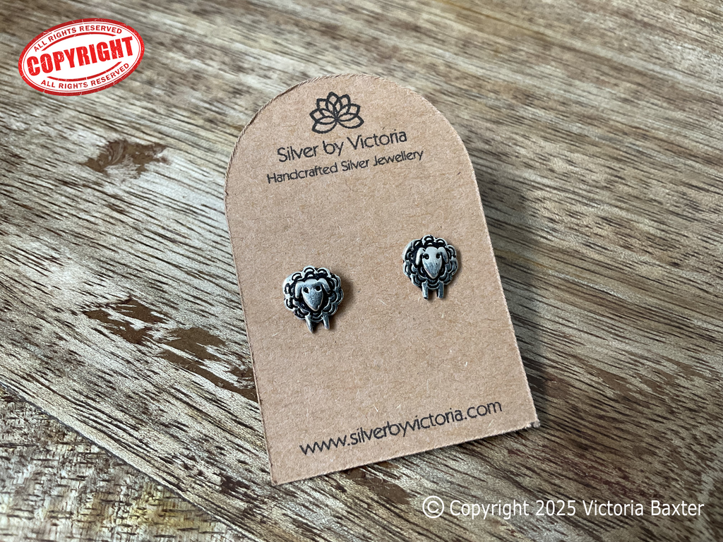 Sheep Stud Earrings - Oxidised