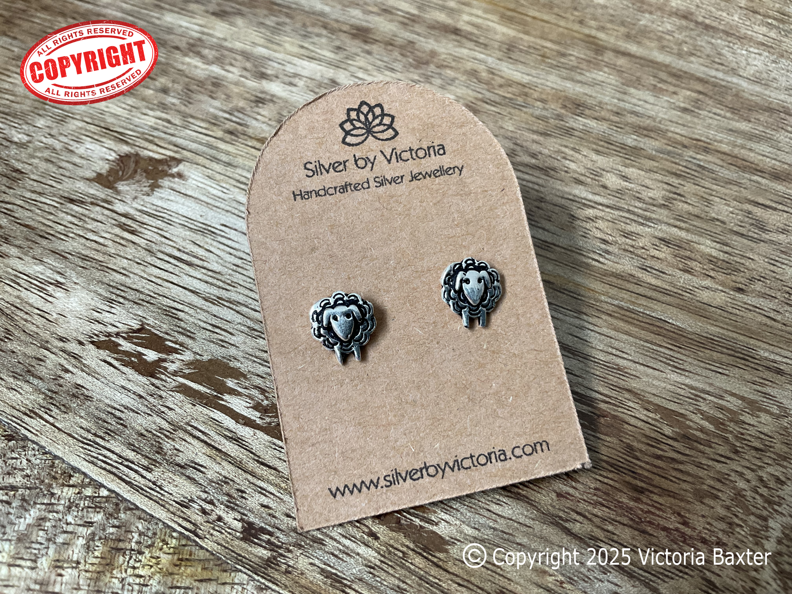 Sheep Stud Earrings - Oxidised