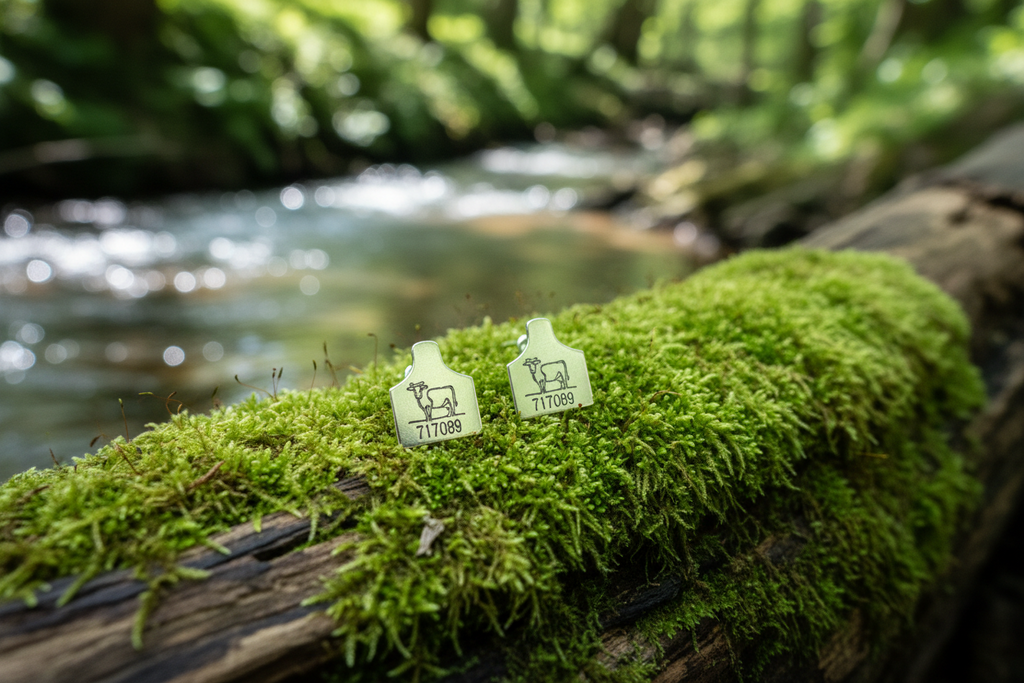 Cow Tag Stud Earrings - Personalised