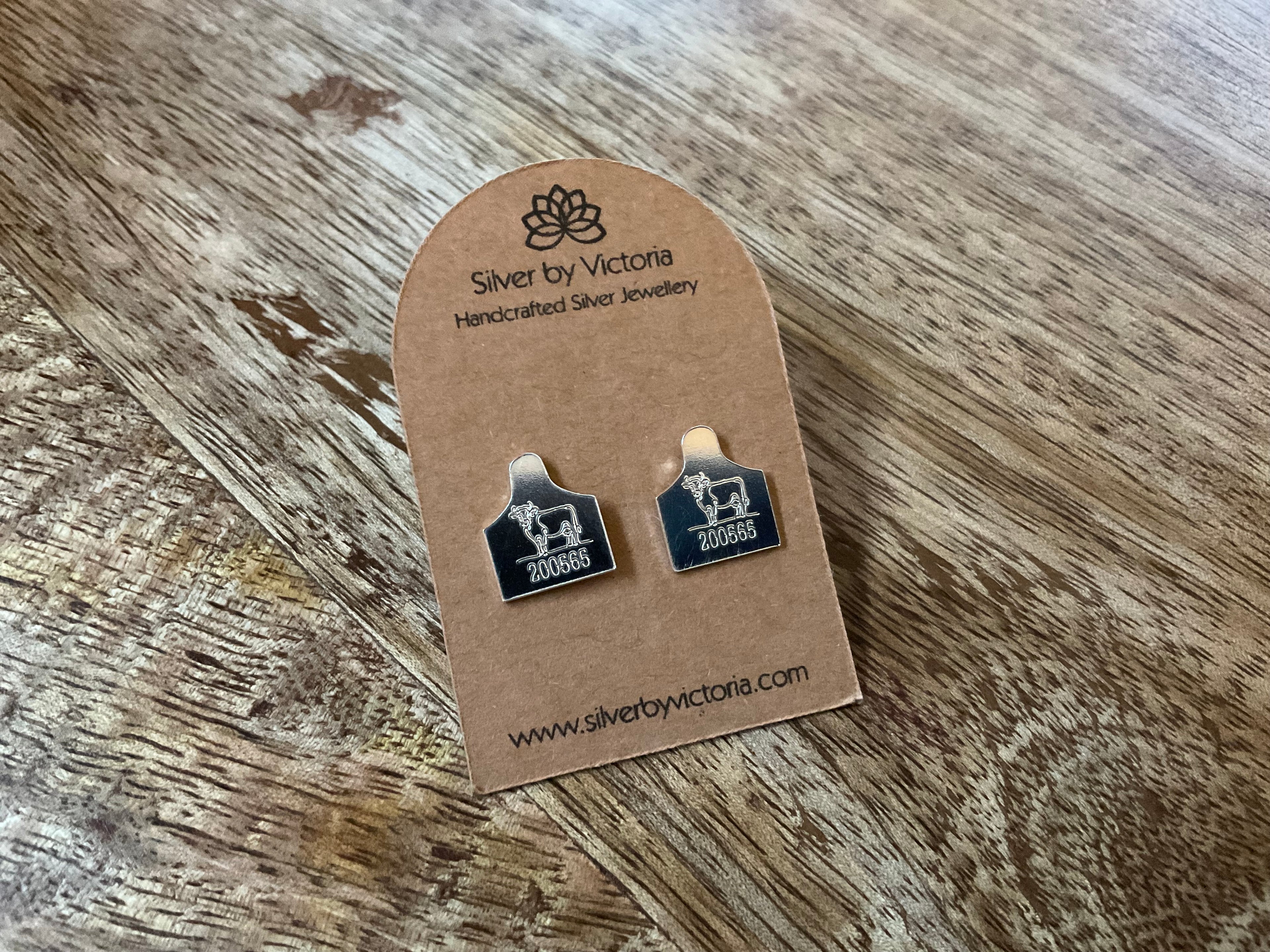 Cow Tag Stud Earrings - Personalised